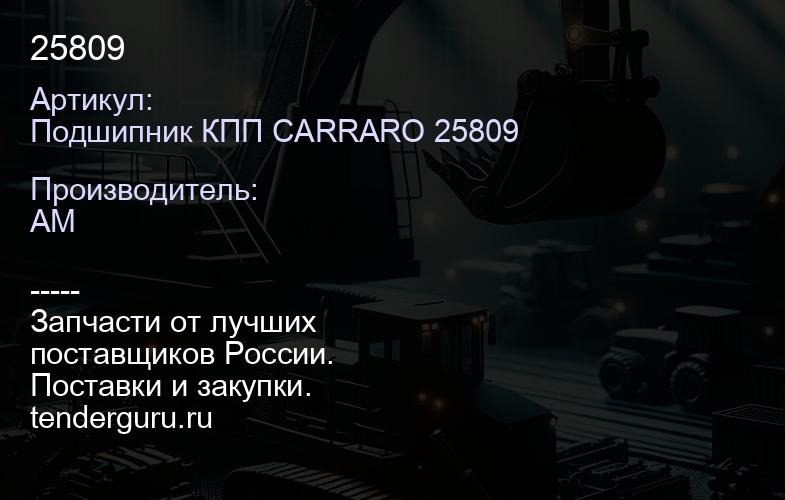 Подшипник КПП CARRARO 25809 25809 | купить запчасти